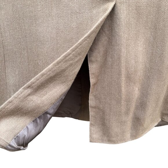 Chaps Ralph Lauren Vintage Mens Tan Herringbone Blazer Silk Classic 2 Button 42R - Picture 11 of 13